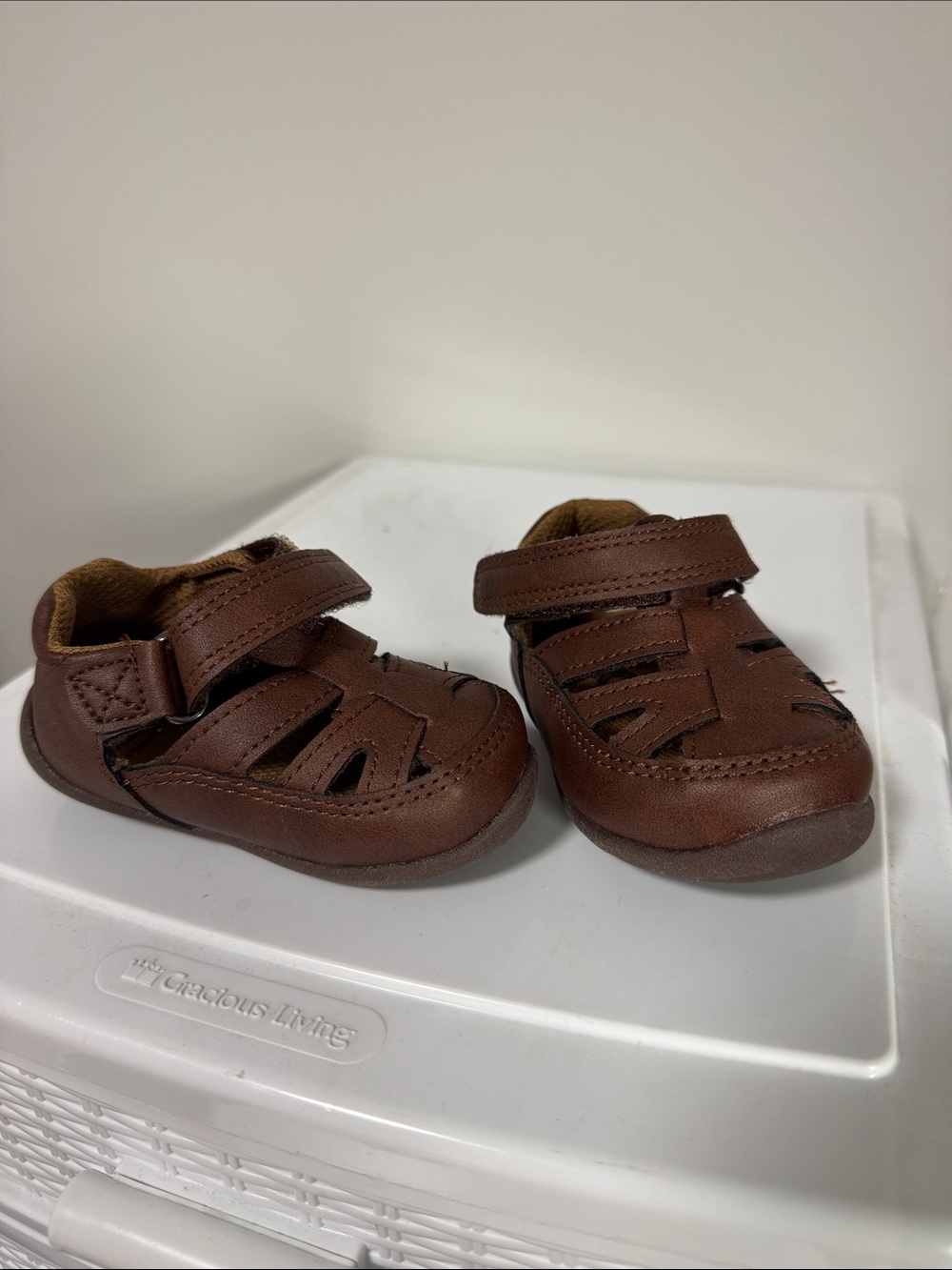 Stride Rite Brown Toddler Velcro Fisherman Sandals